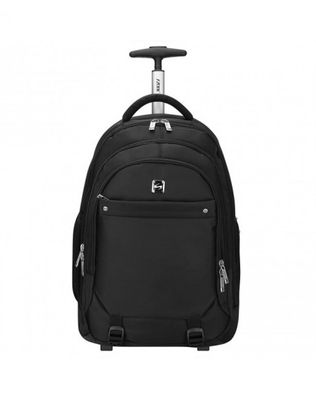Wheeled Backpack Rolling Carry-on Luggage Travel Duffel Bag - Black ...
