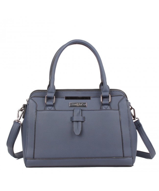 Solid Multiple Compartment Womens Satchel