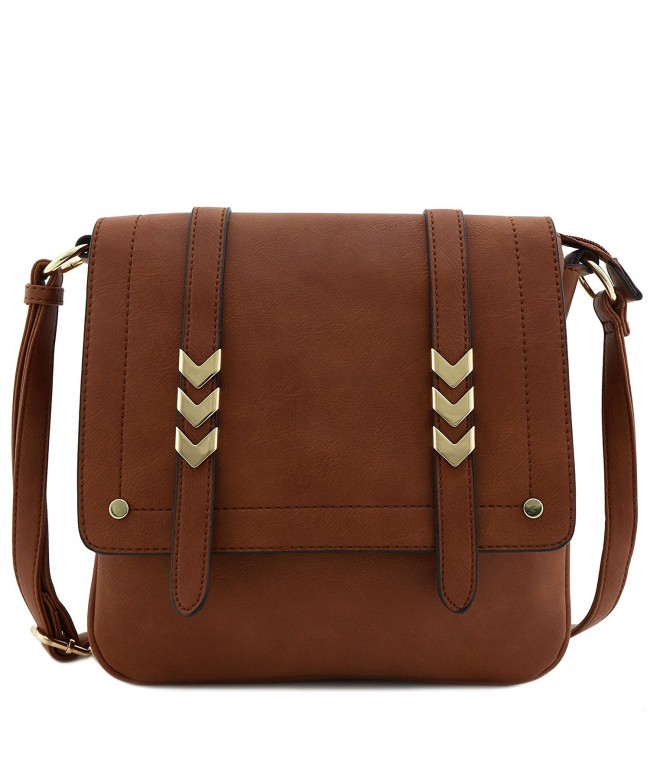 Double Compartment Large Crossbody Brown