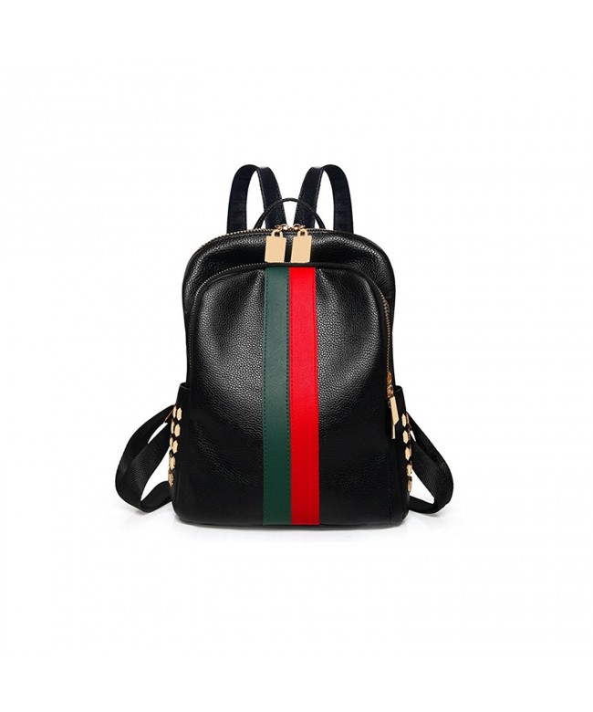 Alovhad fashion leather backpack Red Green