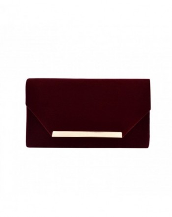 Elegant Velvet Evening Handbag Burgundy