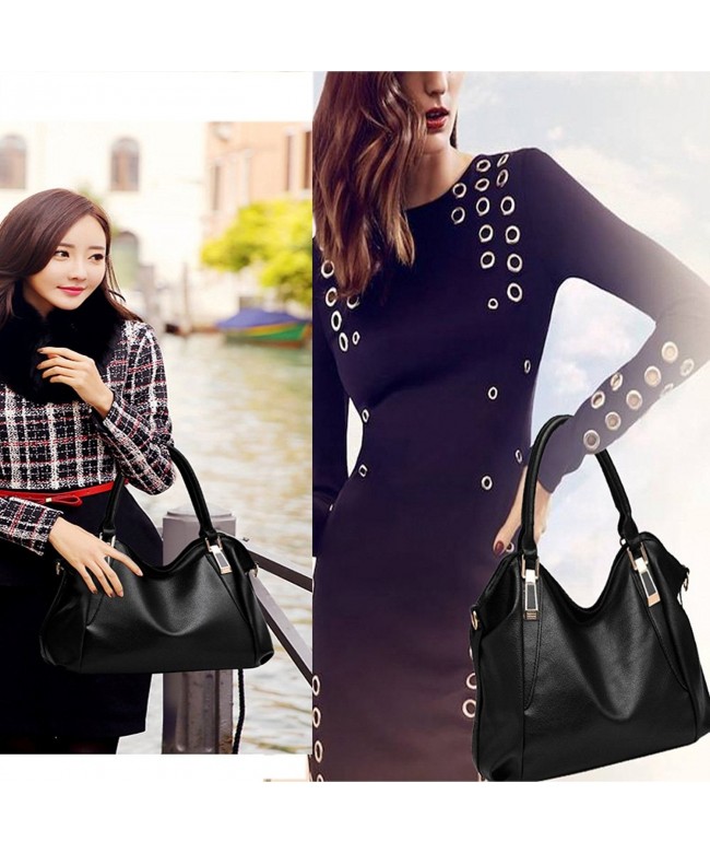Women Fahion Shopper Top-Handle Shoulder Bags Satchel Handbags Tote PU ...