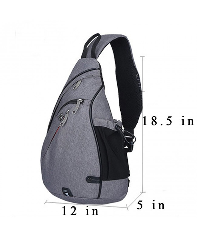 Canvas Sling Bag Chest Shoulder Unbalance Gym Triangle Packs Backpack ...