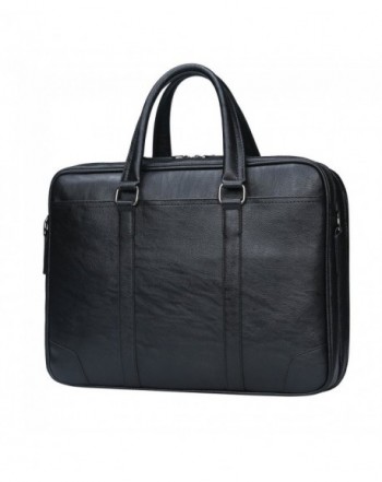 Briefcase Leather Messenger Business Men%EF%BC%88Black