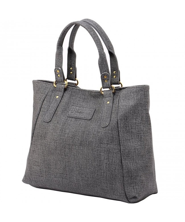 Women's PU Leather Handbags Lightweight Tote Casual Work Bag - 1-grey ...