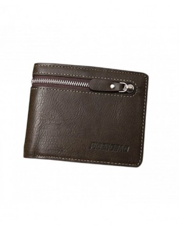 Sandistore Zipper Leather Bifold Wallet