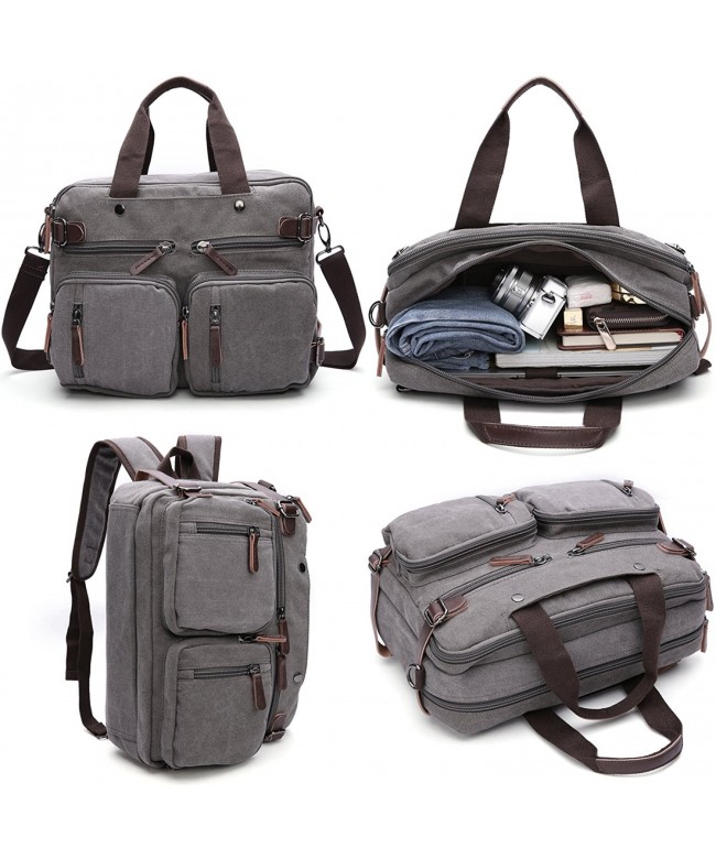 Backpack Messenger Convertible Briefcase - GREY - CQ185TKRIIZ