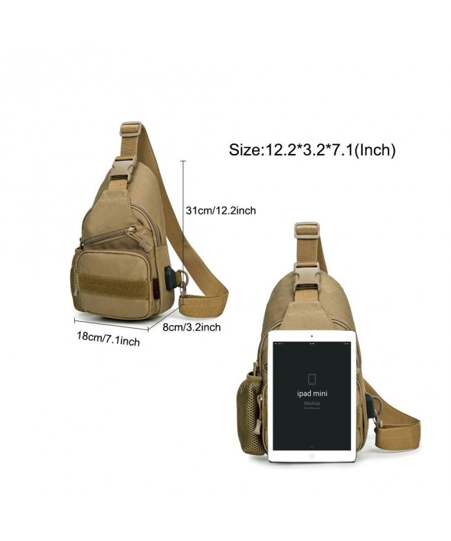 TEGOOL Shoulder Backpack Lightweight Charging - Brown - C5184RN4I57