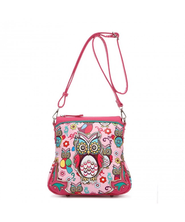 Colorful Owl Print Over Crossbody