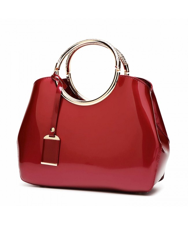 Handbags Leather Shoulder Adjustable Burgundy