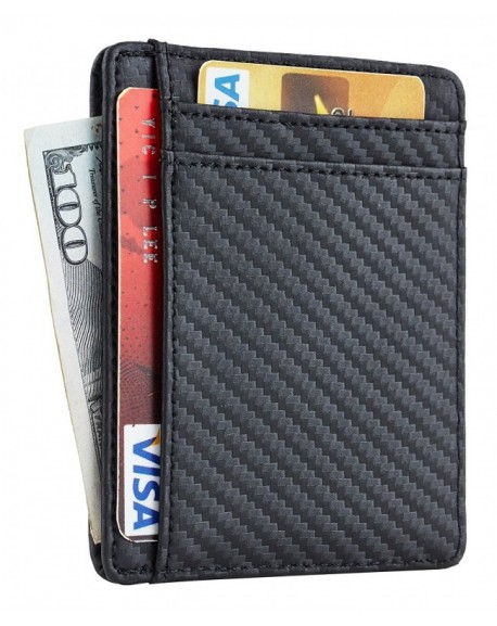 RFID Front Pocket Minimalist Slim Wallet Genuine Leather Small Size ...