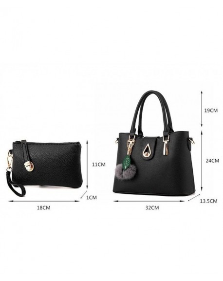 3pc Women's Faux Leather Handbags Business Top Handle Shoulder Tote Bag ...