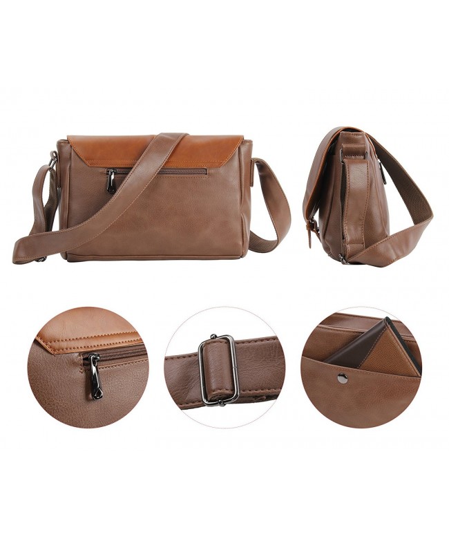 Men's Vintage PU Leather Messenger Bag Satchel Shoulder Laptop Bags ...