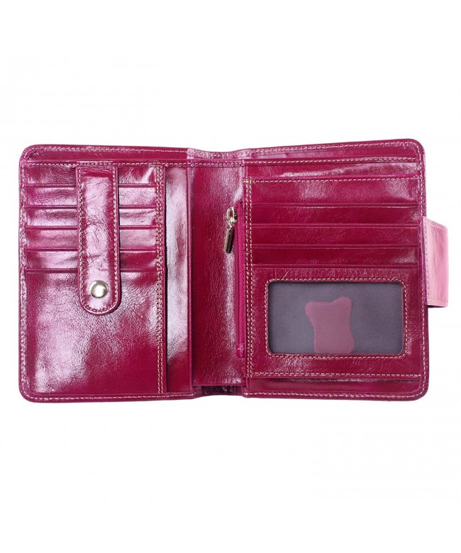 Women's Small Genuine Leather Bi-Fold Wallet Multi Card Organizer ...