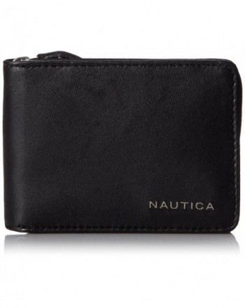 Nautica Mens Leather Wallet Black