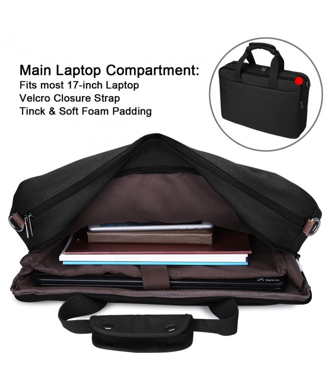 Canvas 17-Inch Laptop Messenger Bag Multicompartment Travel Shoulder ...
