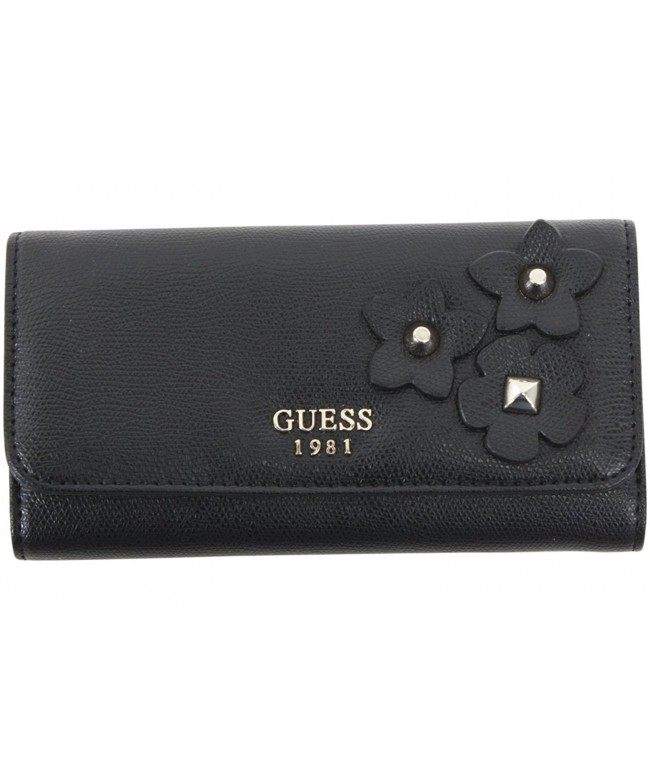 Womens Leather Studded Clutch Wallet