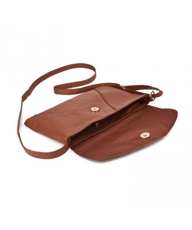 Womens Small Leather Envelope Crossbody Shoulder Bag Purse - Brown ...