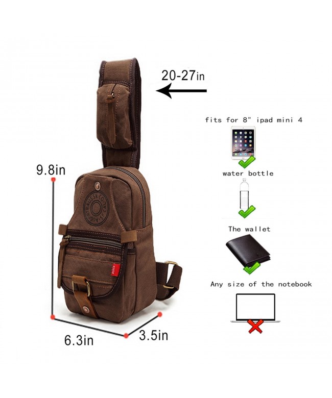 Canvas Sling Bag Chest Shoulder mini Backpack for Women Men girl small ...