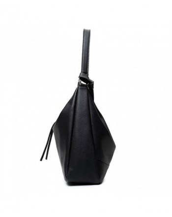 Women's PU Leather Large Hobo Bag Shoulder Bag Top Handle Tote - Black ...