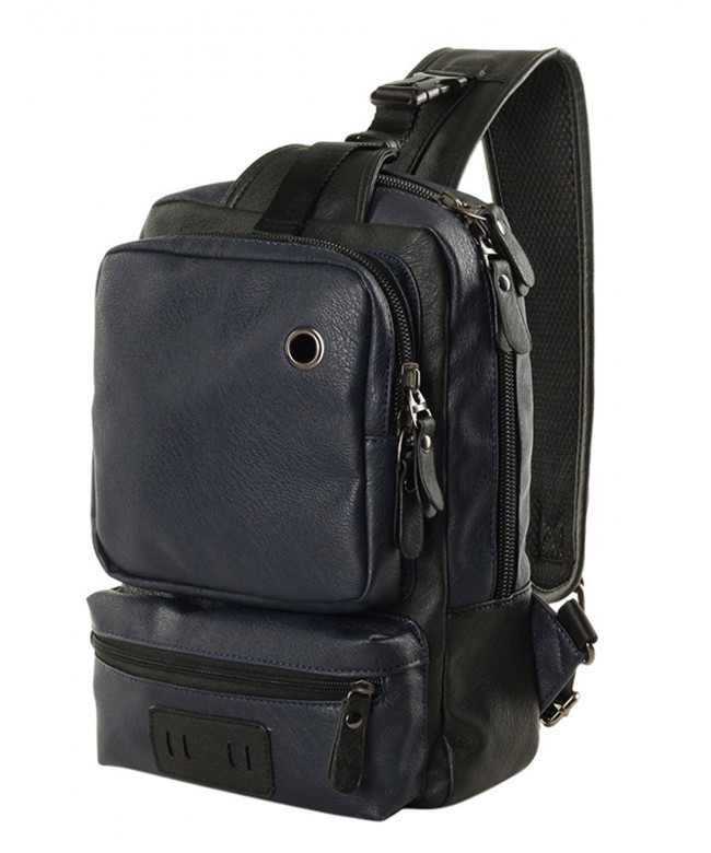 ThinkMax Leather Pockets Shoulder Backpack
