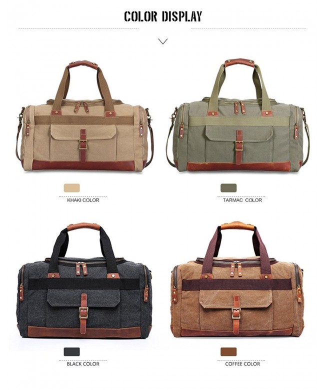 Canvas Travel Duffel Bag Shoulder Bag Weekend Overnight Holdall Bag ...