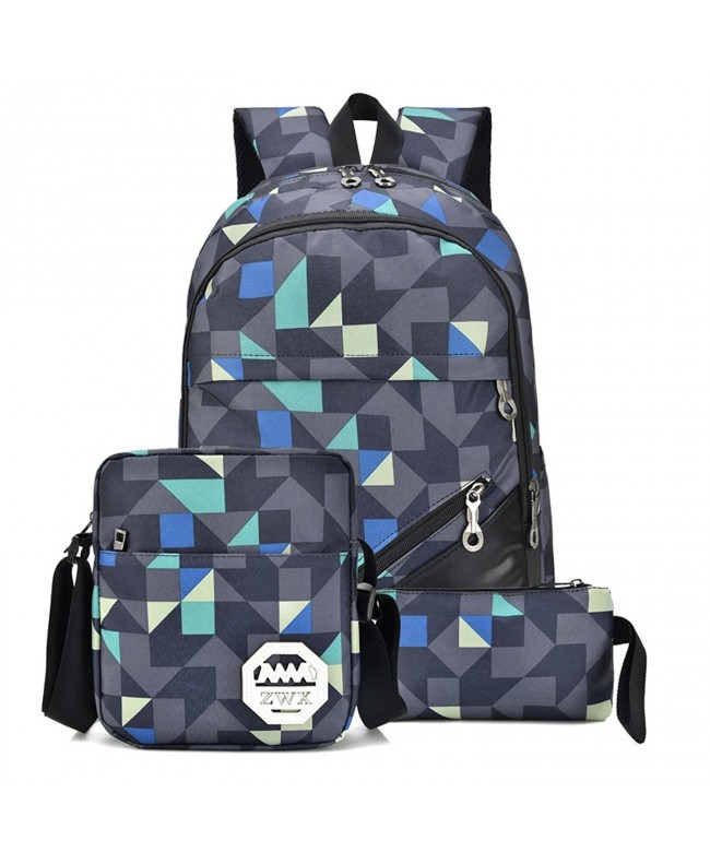 Resistant Polyester Backpack Messenger Geometric
