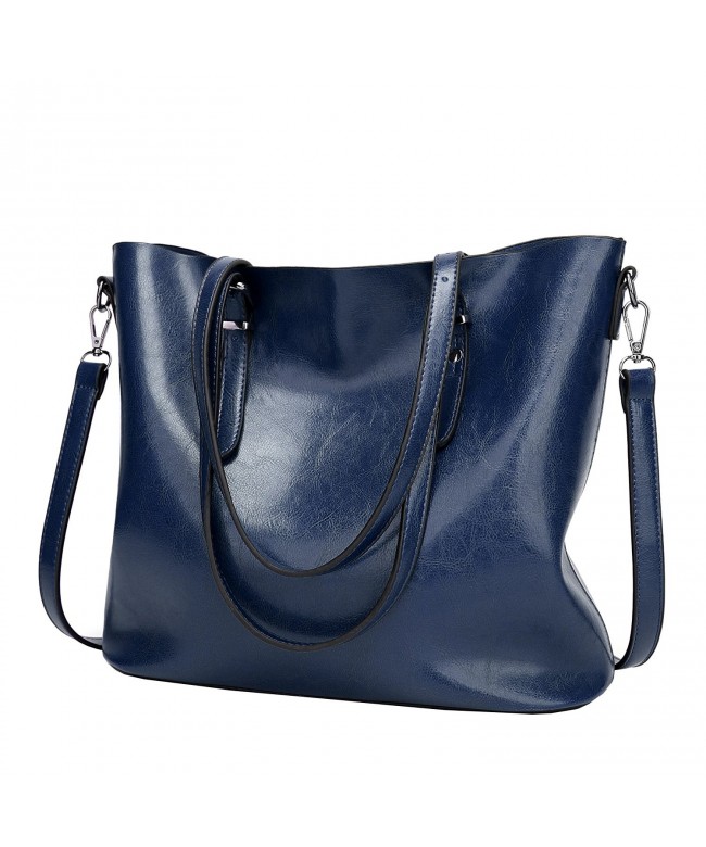 Obosoyo Handbag Leather Shoulder Dark blue