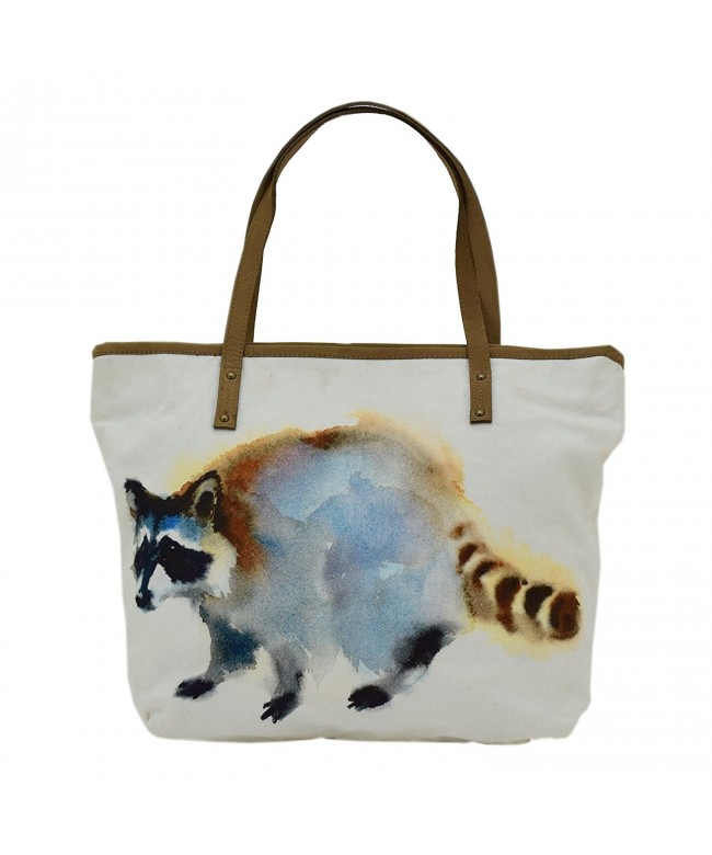 canvas bagcottncurls Womens Natural Raccoon