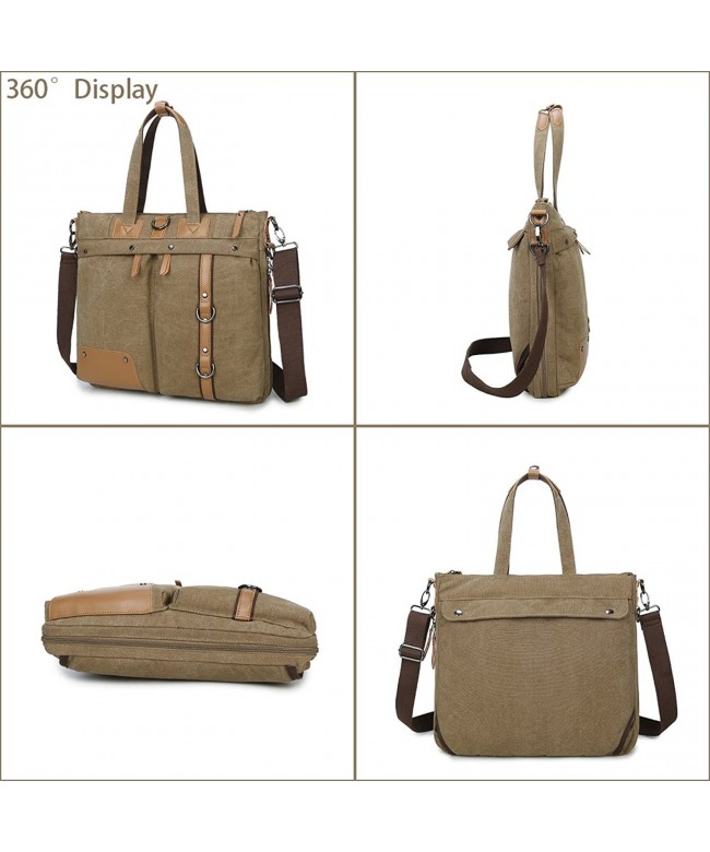 Hybrid Canvas Backpack Briefcase Messenger Bag for up to 15.6 inch ...