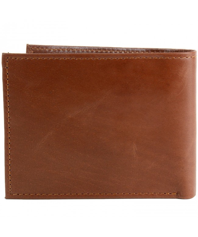RFID Safe Men's Leather Bifold Passcase Wallet 2-in-1 Card Case - Brown ...