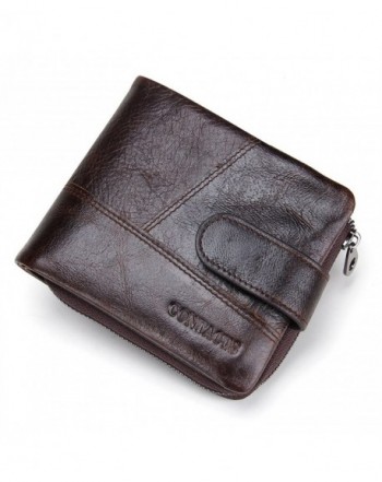 Contacts Genuine Leather Zipper Pocket