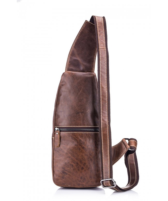 Genuine Leather Shoulder Backpack Resistant - Brown Brown - C4183M92NX2