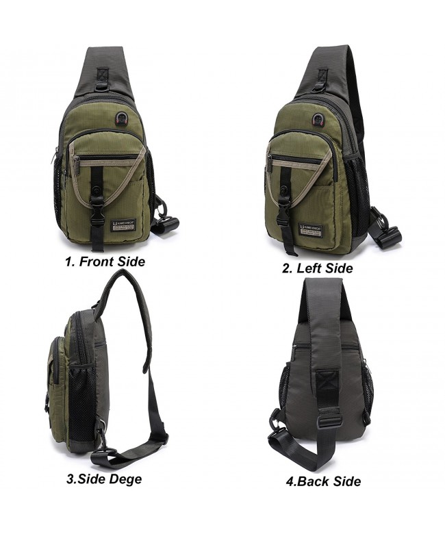 Crossbody Backpack Shoulder Outdoor - Army Green 11.6