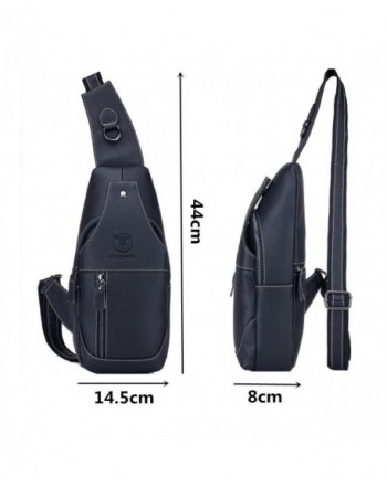 Men Sling Bag Genuine Leather Chest Shoulder Bags Casual Crossbody Bag ...