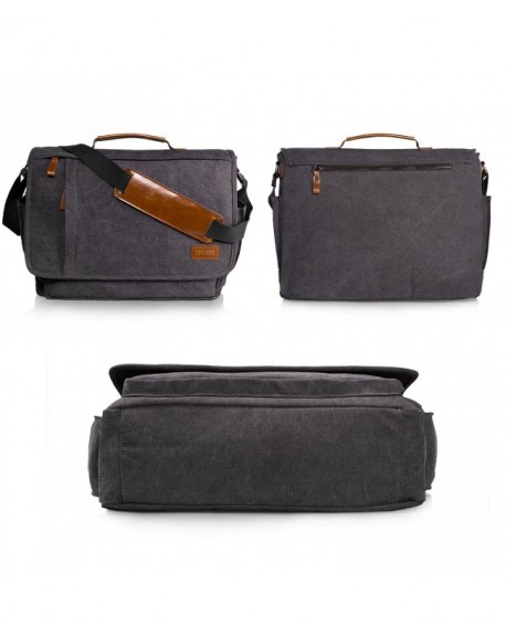 Laptop Messenger Bag 17 Inch Water-resistance Canvas Shoulder Bag for ...