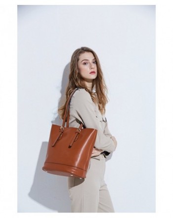 Women's Handbag Genuine Leather Purse Shoulder Bucket Bags Middle ...