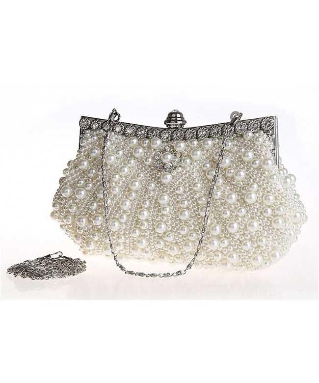 Kingluck Diamond Occasion Handbags off white