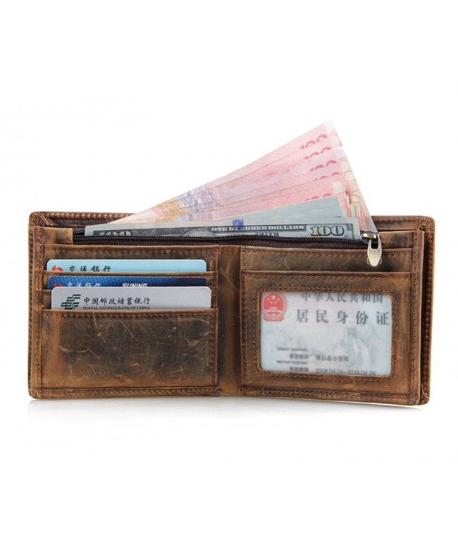 Men's RFID Blocking Vintage Italian Genuine Leather Slim Bifold Wallet ...