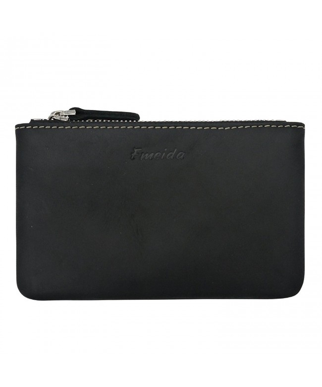 Fmeida Leather Zipper Change Wallet
