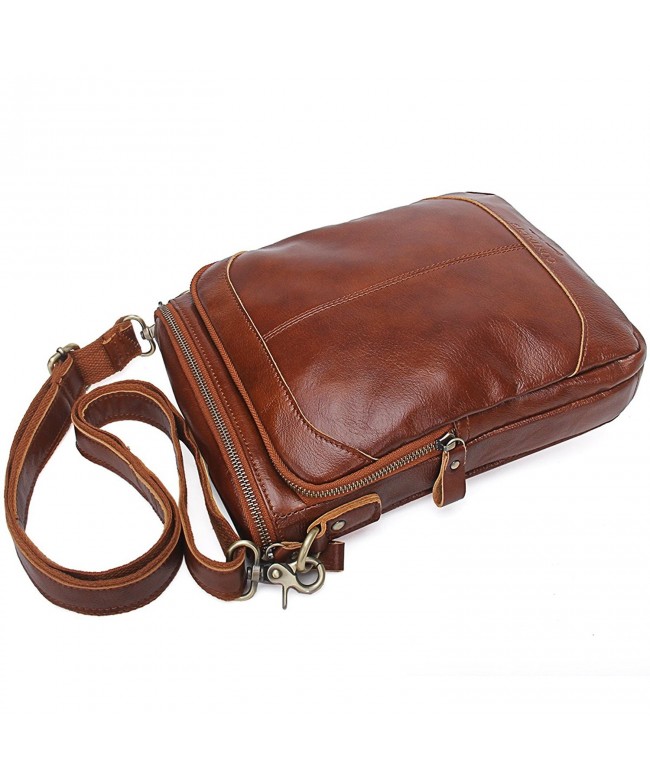 Genuine Leather Men Messenger Crossbody Shoulder Bag Small Travel ...
