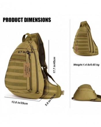 ArcEnCiel Tactical Military Backpack Crossbody - Black - CM11V22WCPX