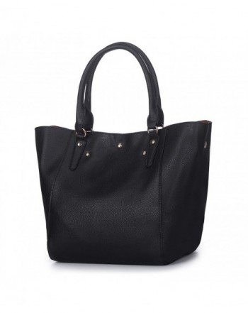 Leather Handbags Wallets Shoulder Satchel - Black - C2188WRRWUU