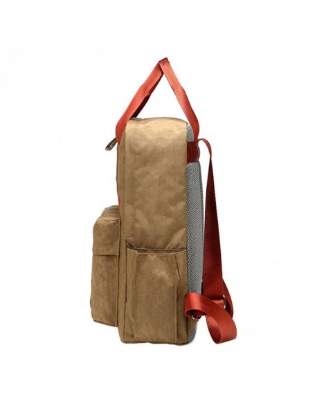 Satchel Backpack College Student Book Bag Crinkle Nylon T801 - brown ...