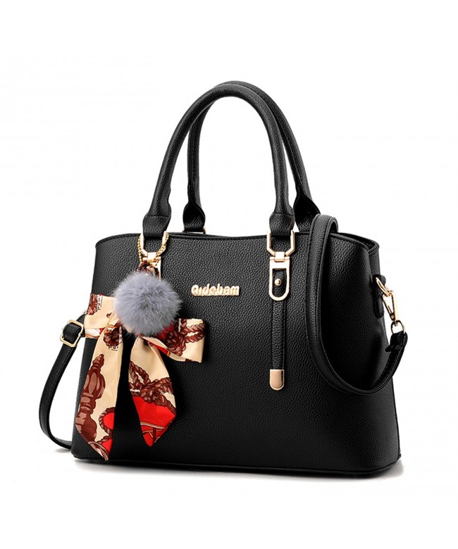 Womens Purses and Handbags Shoulder Bag Large Tote Bag Top Handle Satchel-Black