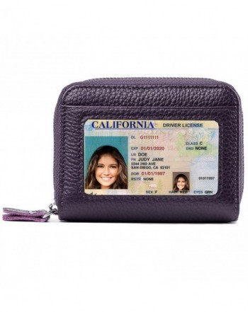 Blocking Wallet Genuine Leather Wallets - Purple02 - C8188HLEERE