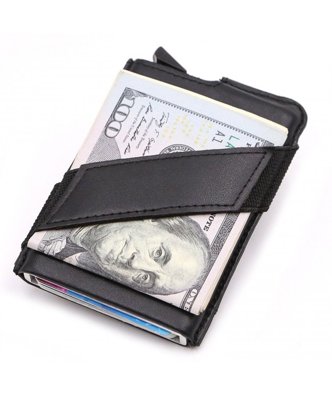 RFID Blocking Slim Money Clip Aluminum Wallet Automatic Pop-up Card ...