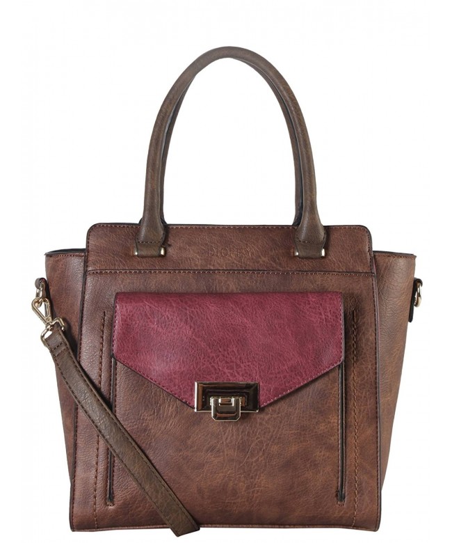 Diophy Leather Structured Handbag AB 030