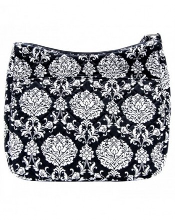 Waverly Quilted Black White Damask