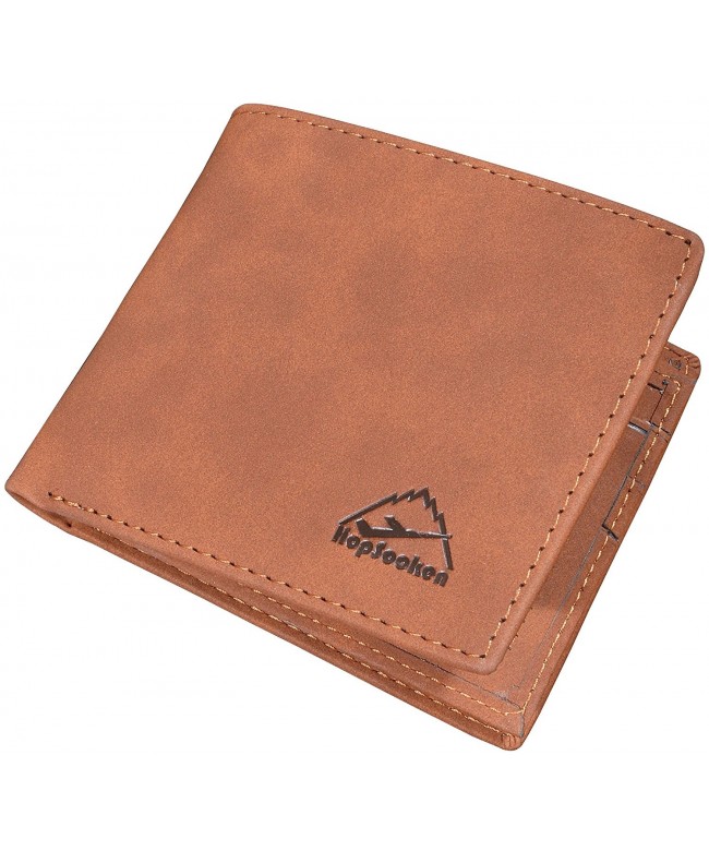 Mens Leather Bifold Wallet Rfid Men Slim Front Pocket Wallet Trifold ...